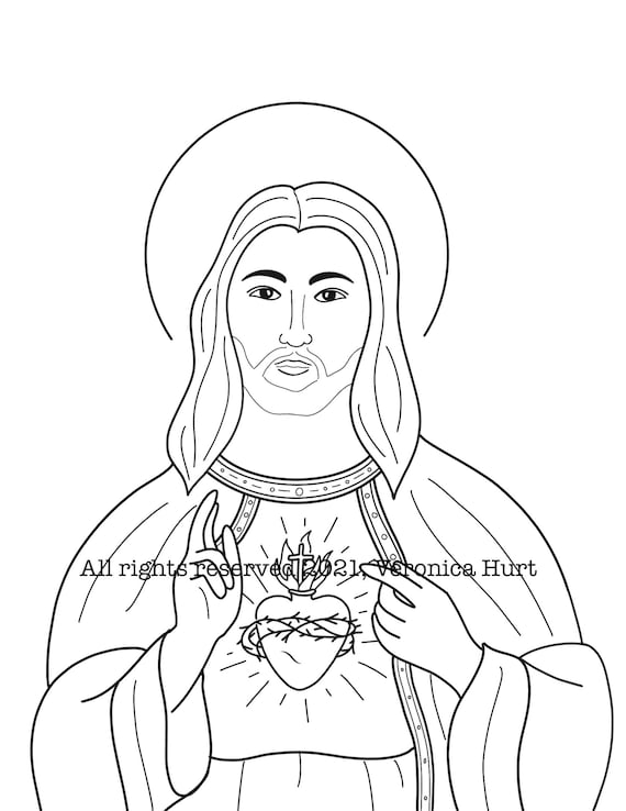 Dibujos catãlicos para colorear sagrado corazãn de jesãºs y inmaculado corazãn de marãa