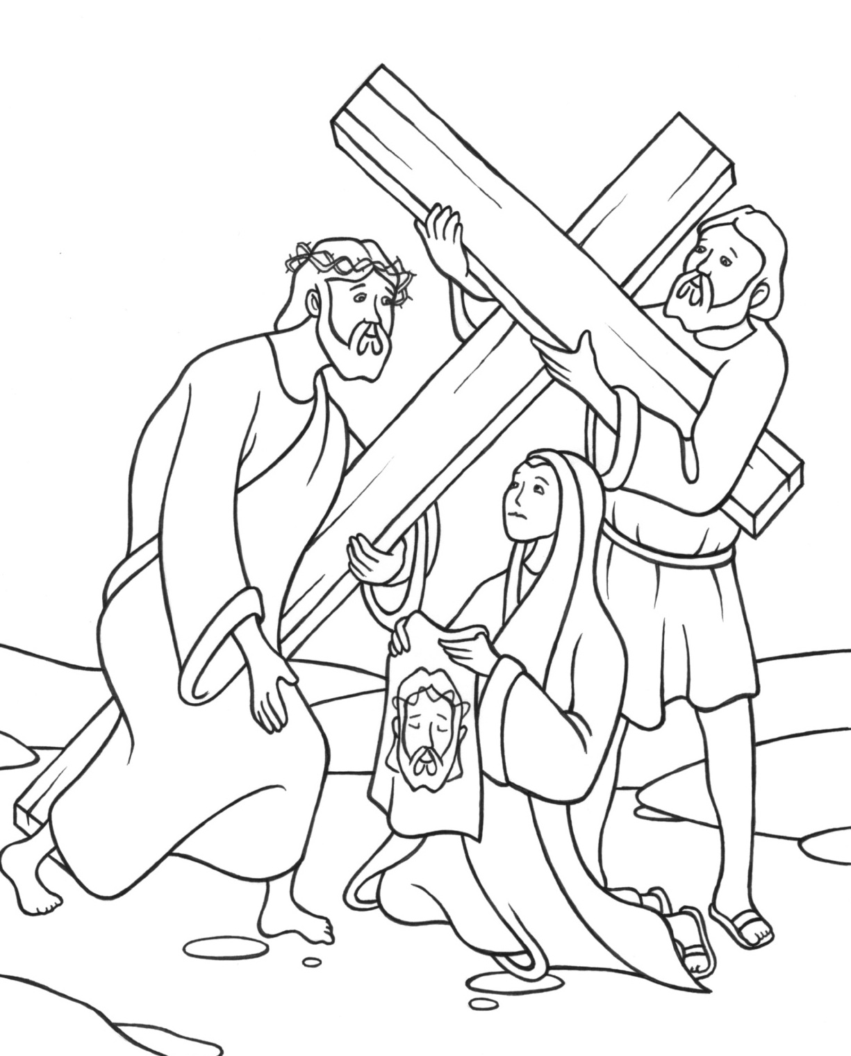 Coloring book station veronica wipes jesus face printable online