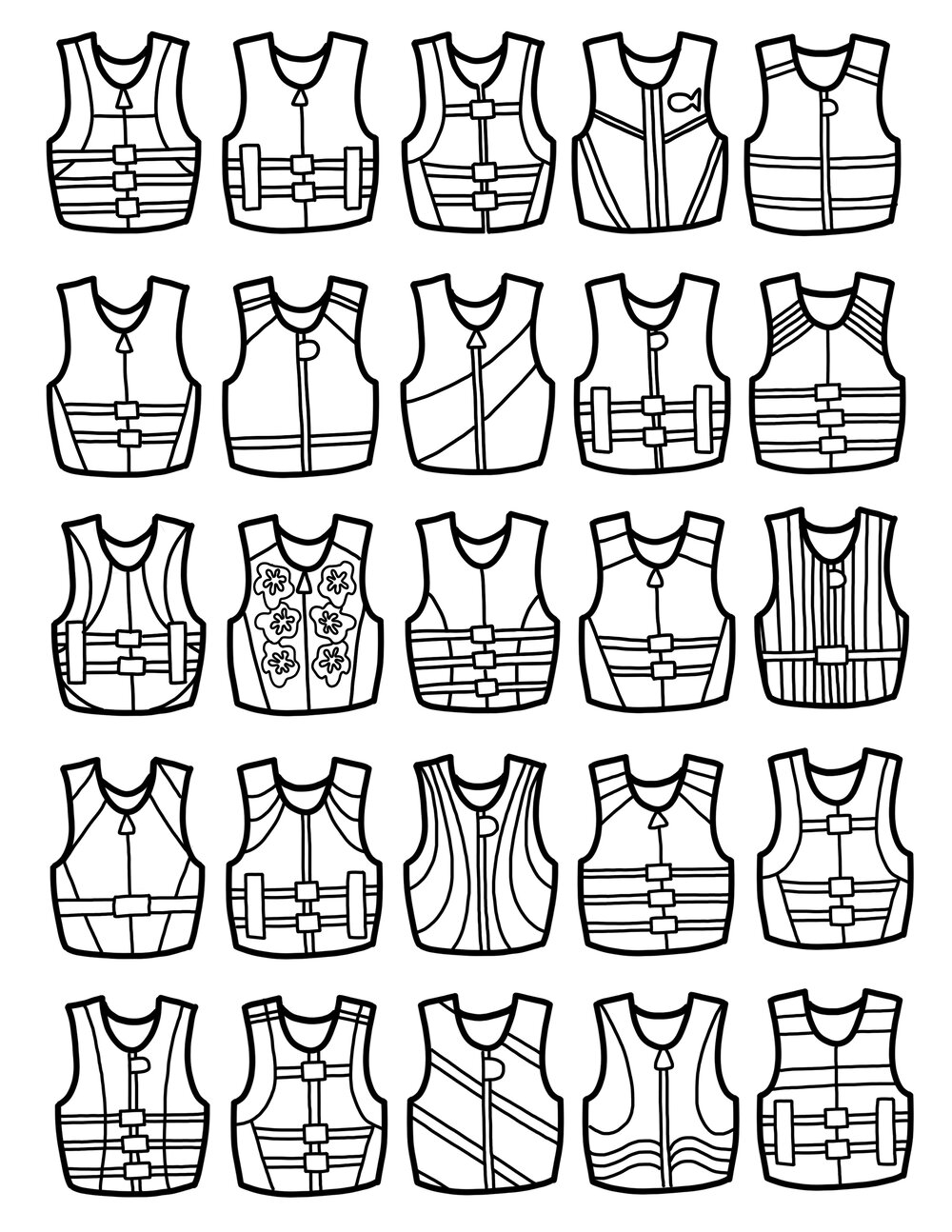 Life vest coloring â happy leigh designs