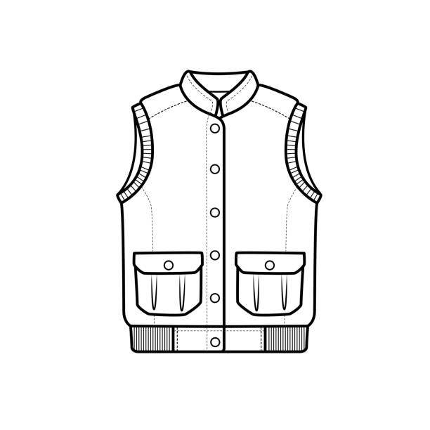 Vector illustration of vest isolated on white background for kids coloring book stock illustration