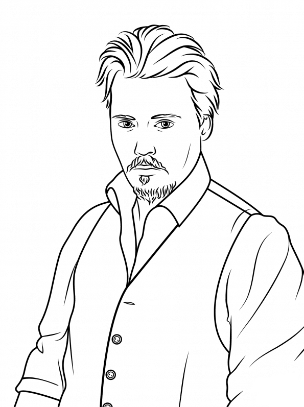 Young man wearing a vest coloring page