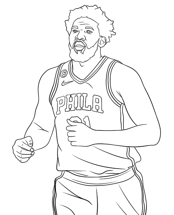 Joel embiid coloring page basketball