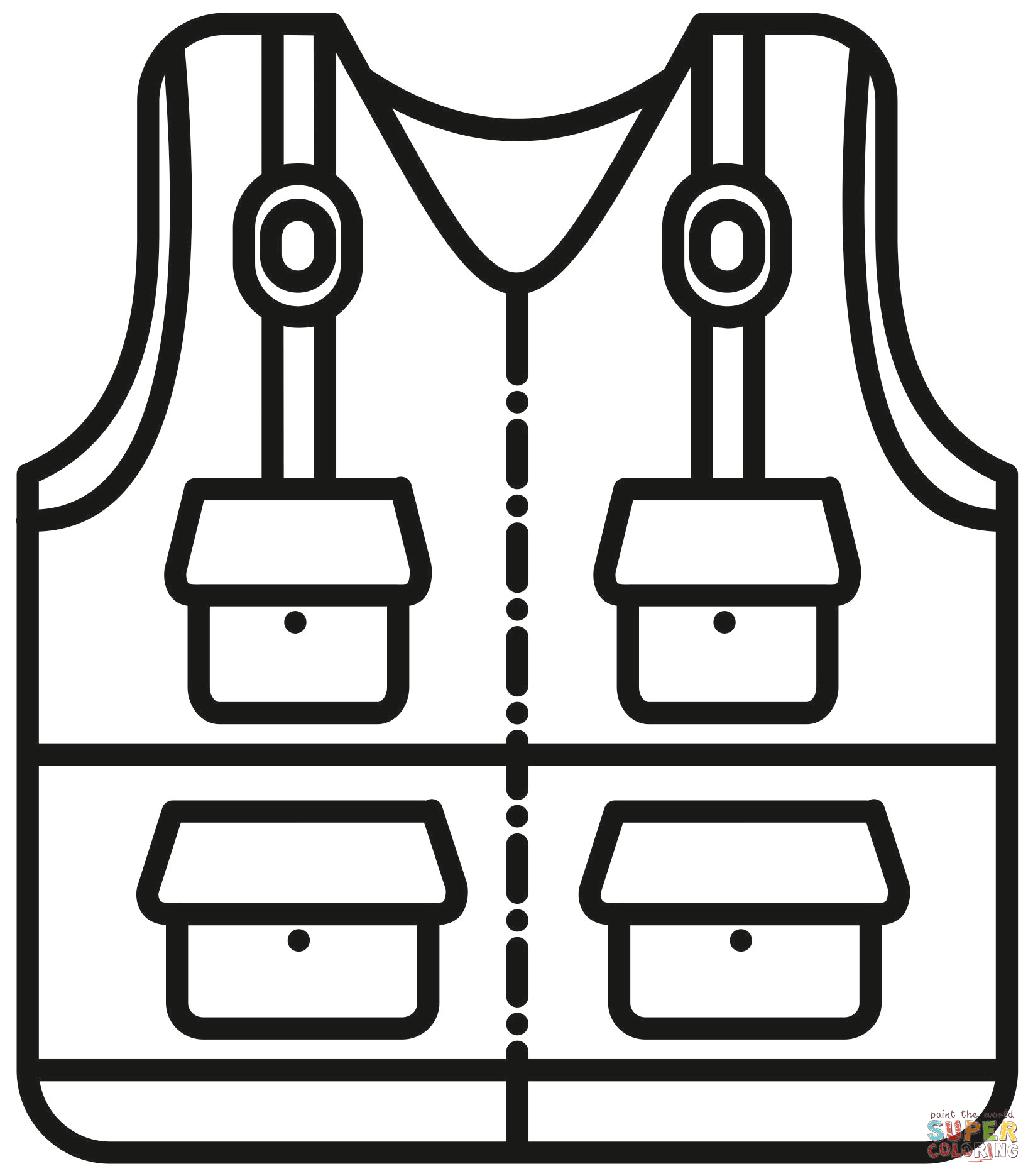 Fishing vest coloring page free printable coloring pages