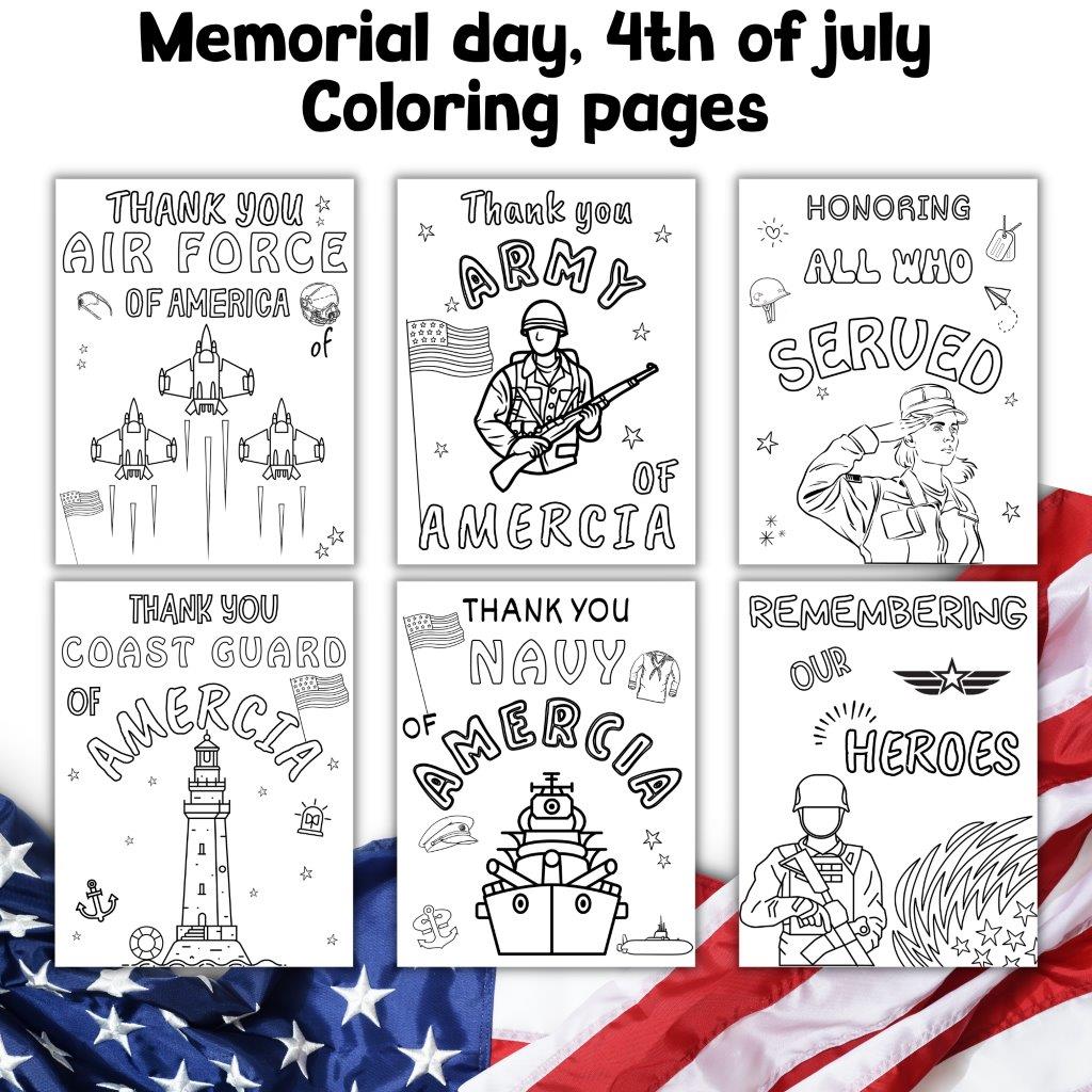 Memorial day coloring pages th of july usa patriotic made by teachers