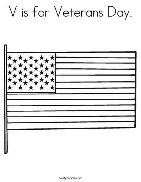 V is for veterans day coloring page