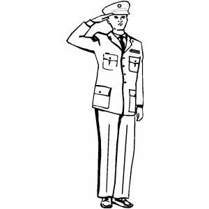 Veteran salute coloring page