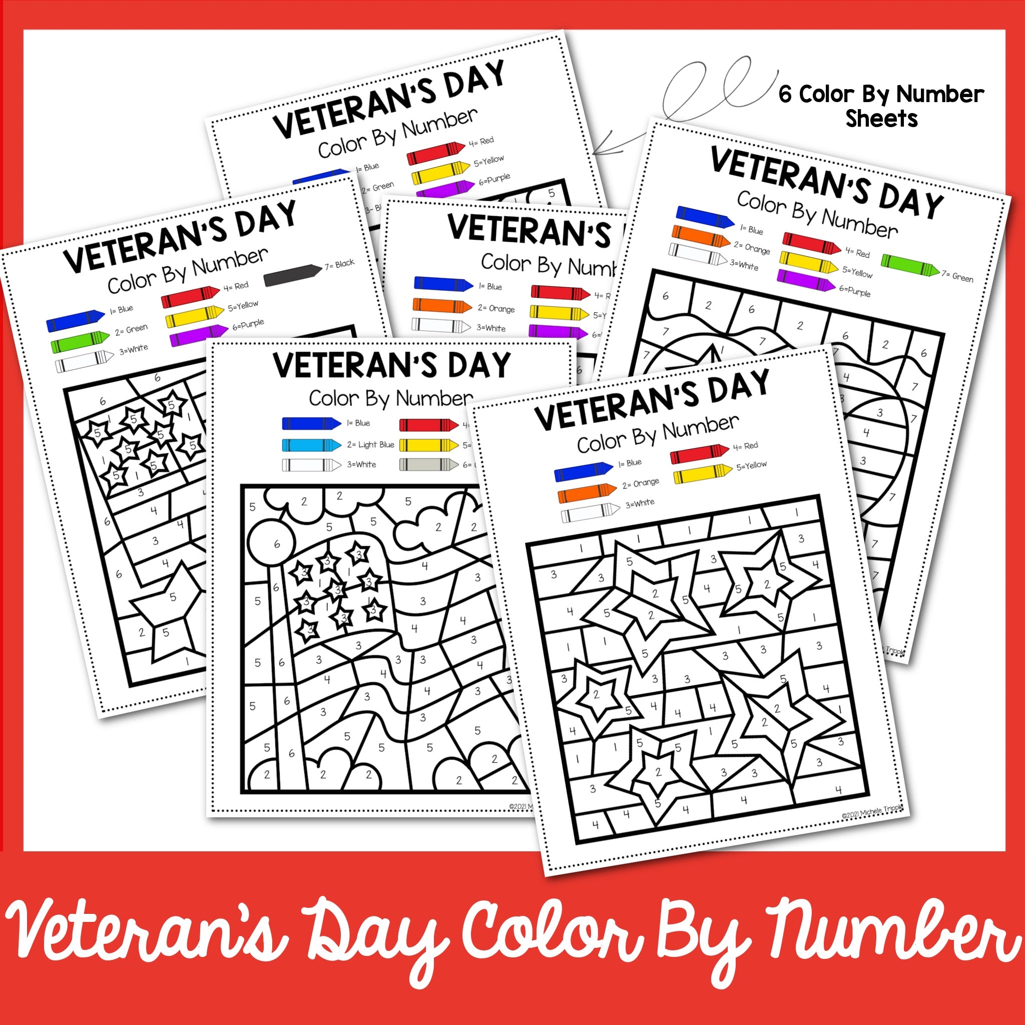 Veterans day color by number â