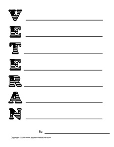 Printable veteran acrostic poem worksheet acrostic acrostic poem veterans day quotes