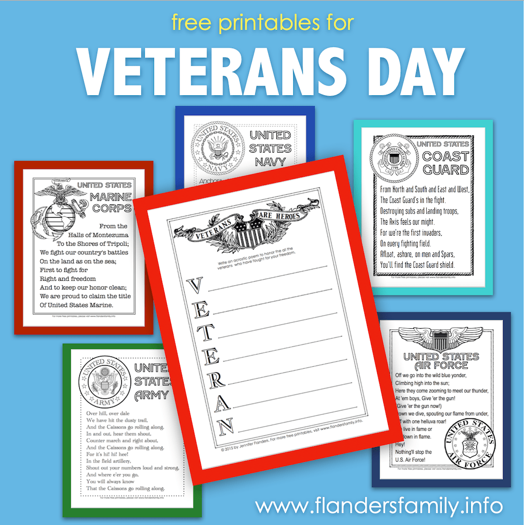 Free veterans day printables