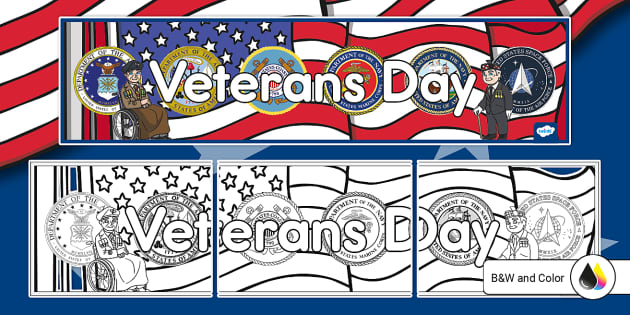 Veterans day banner for classroom displays usa