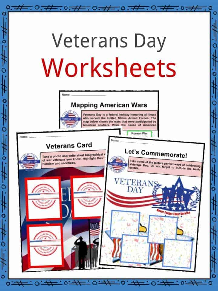 Veterans day facts worksheets historical information for kids