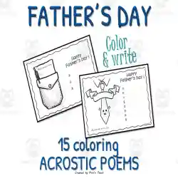 Coloring acrostic poems for fathers day
