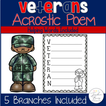 Veterans day acrostic poem by jackie bees classroom tpt