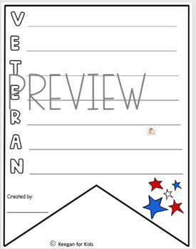 Veterans day acrostic poem printable pennant by keegan for kids tpt