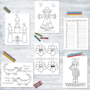 Fun coloring pages holiday bundles archives