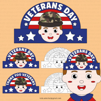 Veterans day soldier craft hat dog tag agamograph coloring pages flag bundle