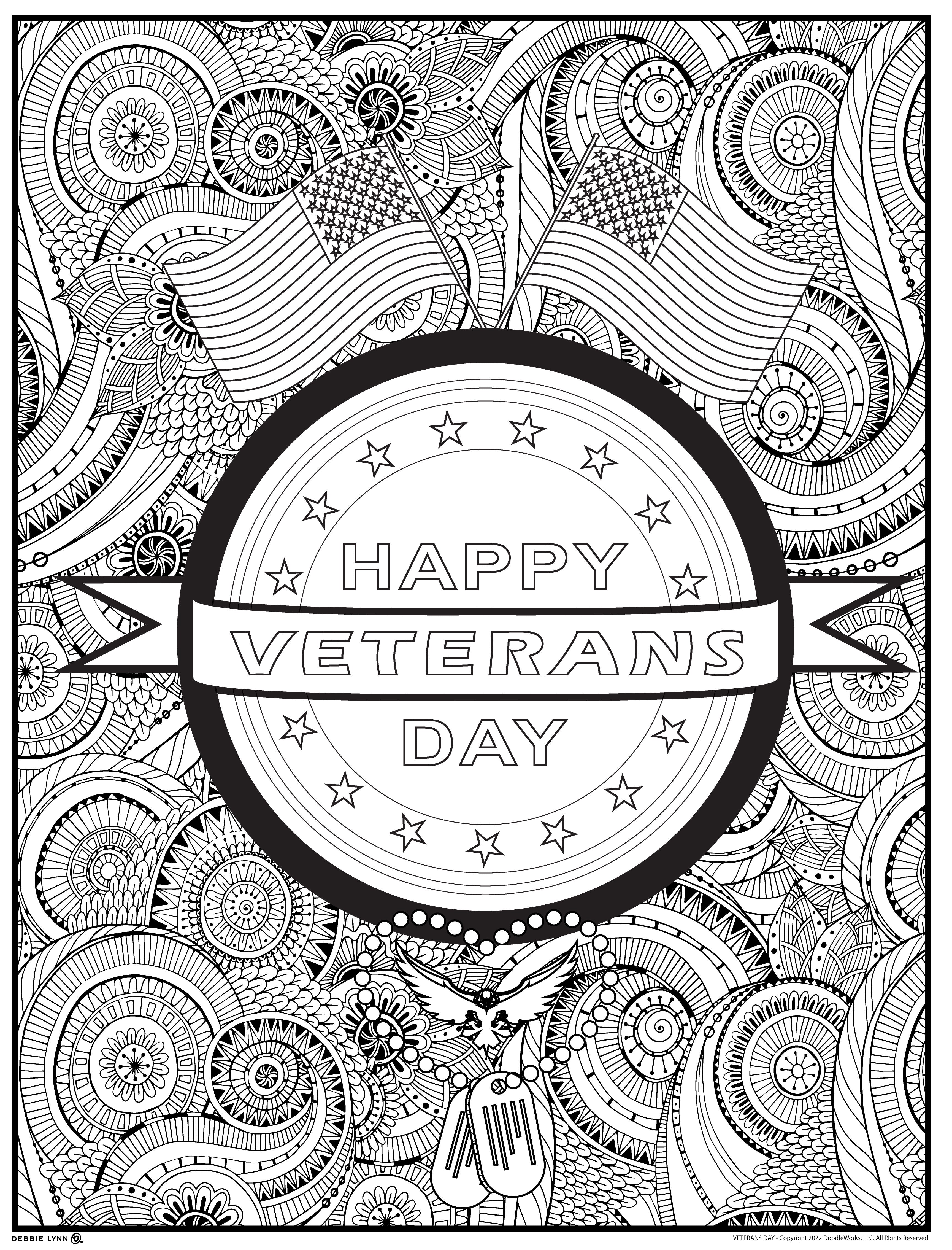 Veterans day personalized giant coloring poster x â debbie lynn