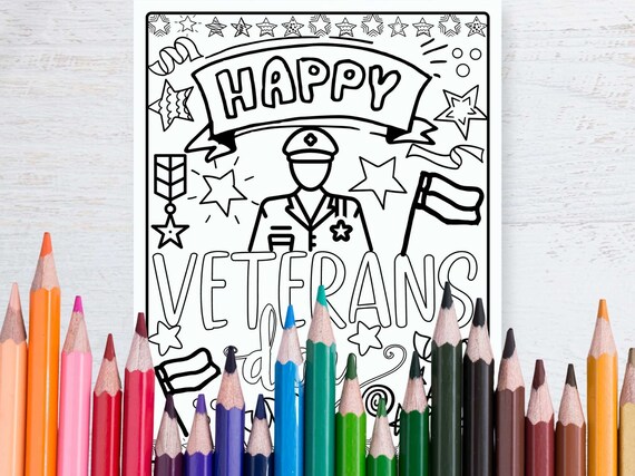 Veterans day coloring page printable