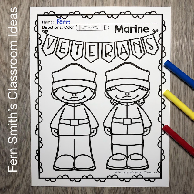 Updated veterans day coloring pages for your classroom