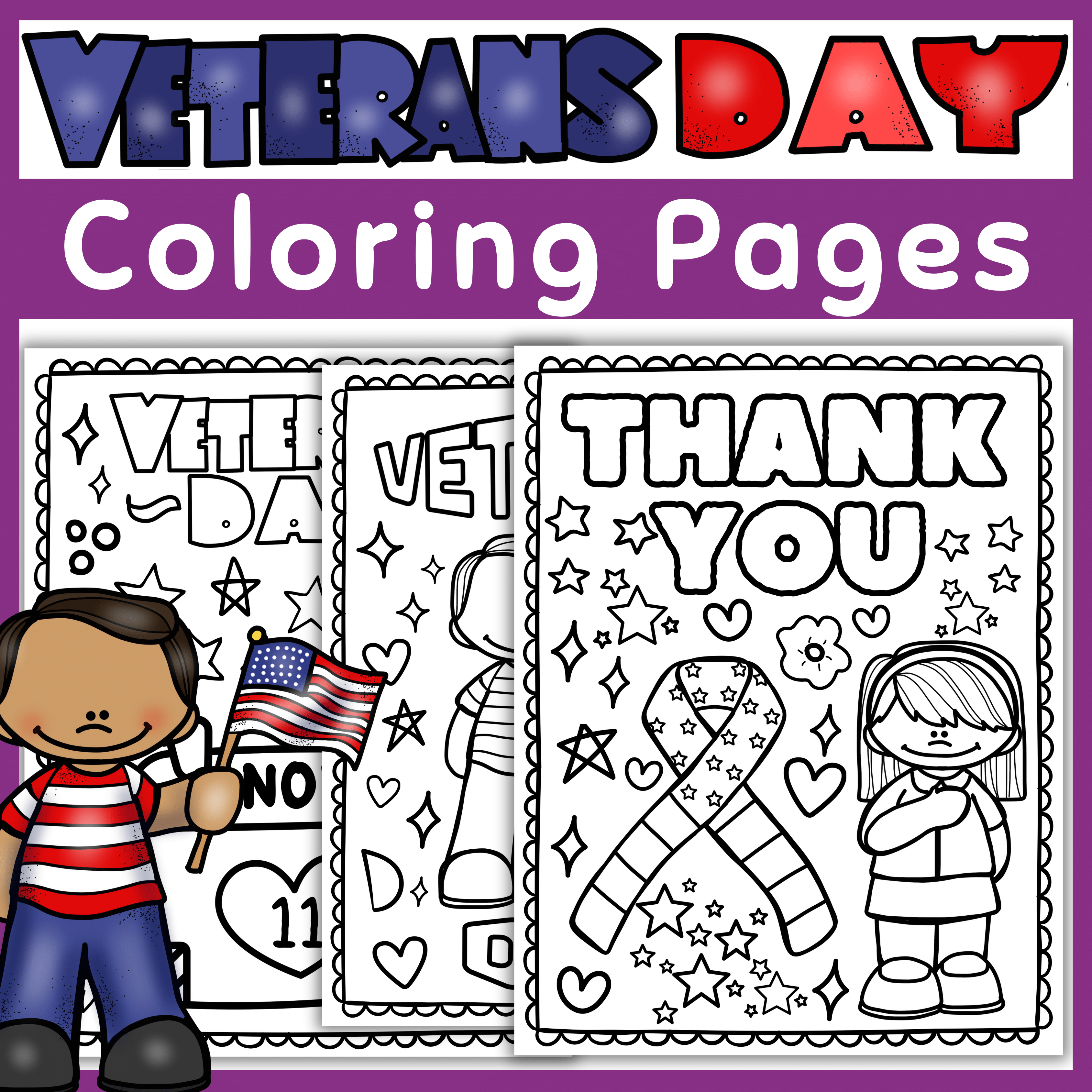 Veterans day coloring pages sheets art activity made by teachers