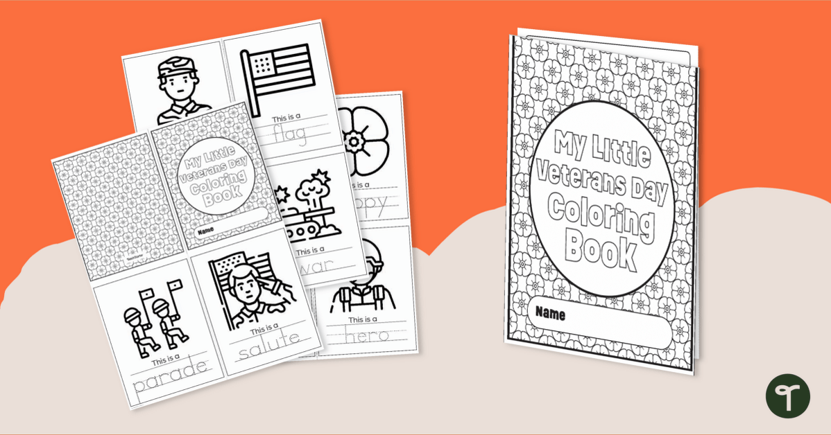 My little veterans day coloring book teach starter