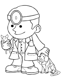 Veterinarian coloring pages and printable activities