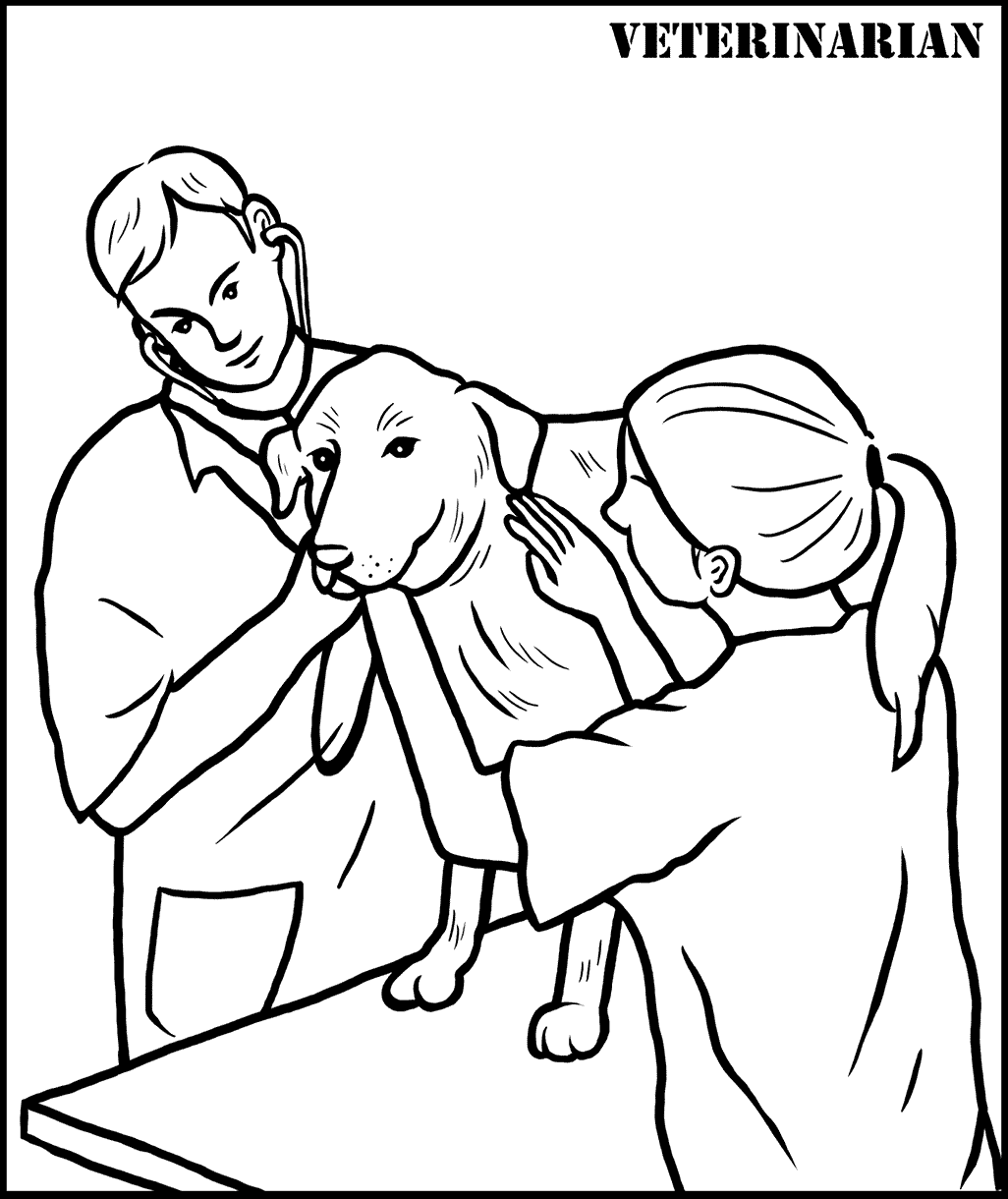 Veterinarian coloring pages