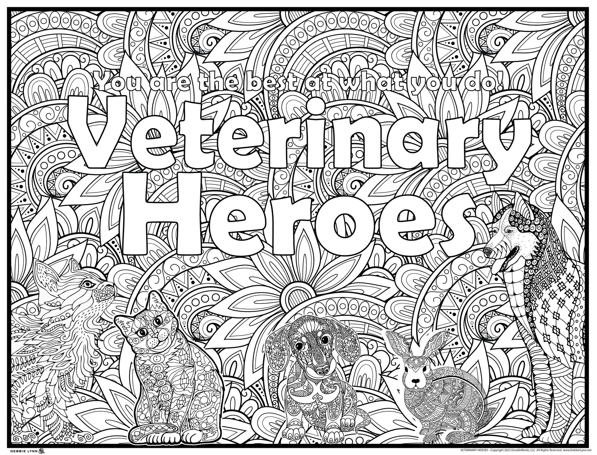 Veterinary heroes personalized giant coloring poster x â debbie lynn