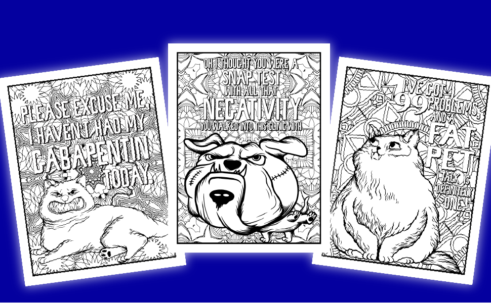 Vet tech problems coloring book a funny snarky veterinary technician appreciation gift idea winter grace books