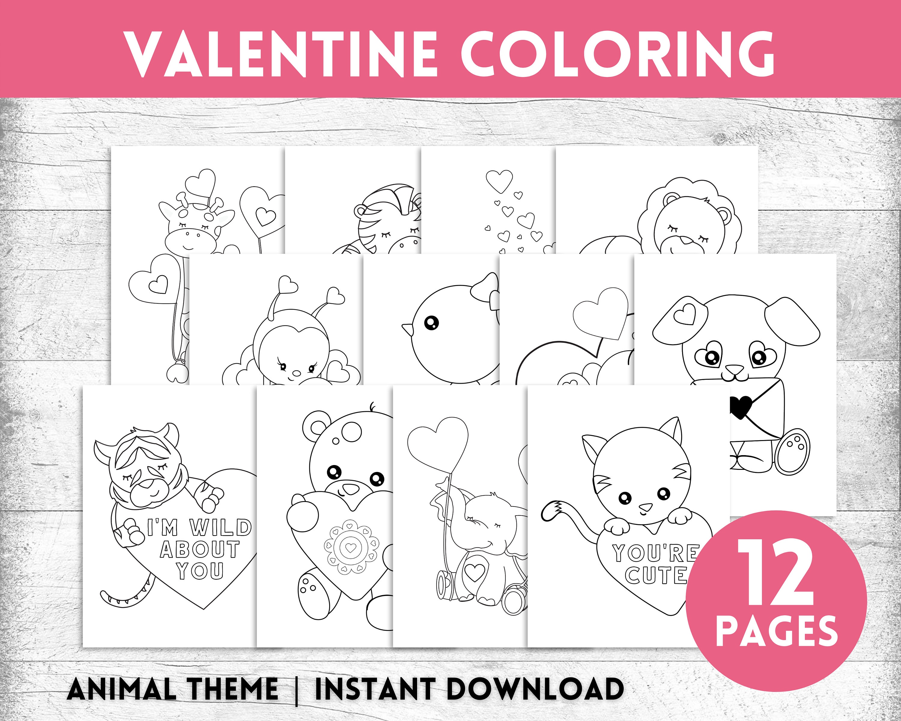 Valentine coloring pages valentine animal coloring sheets coloring pages for kids toddler coloring pages valentines day coloring book