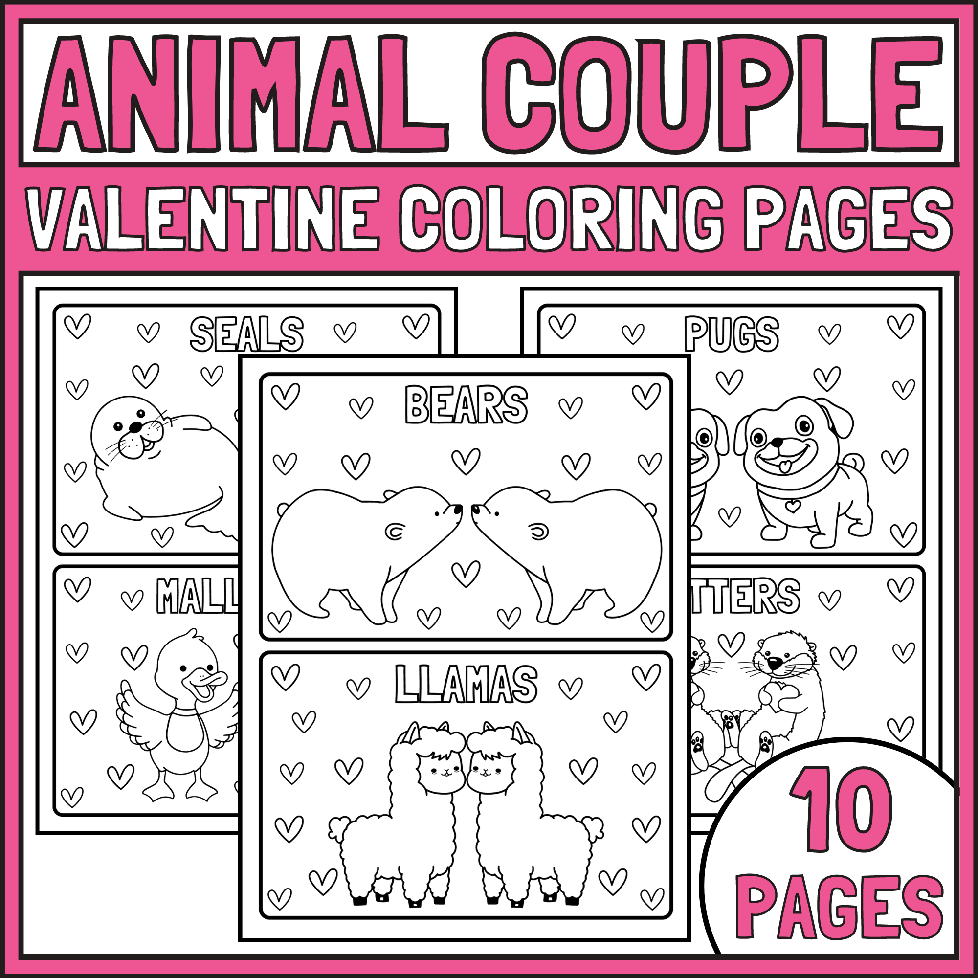 Animal couple valentine coloring pages valentines day coloring pages made by teachers