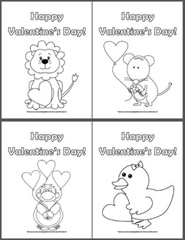 Valentines day animal coloring pages by myacestraw tpt