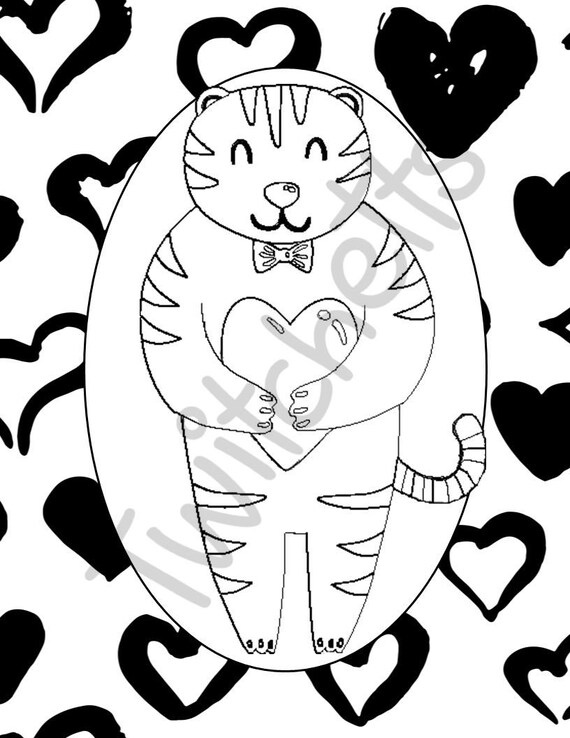 Valentines day coloring book heart coloring pages animal coloring sheets animal valentines kids coloring pack valentines printables