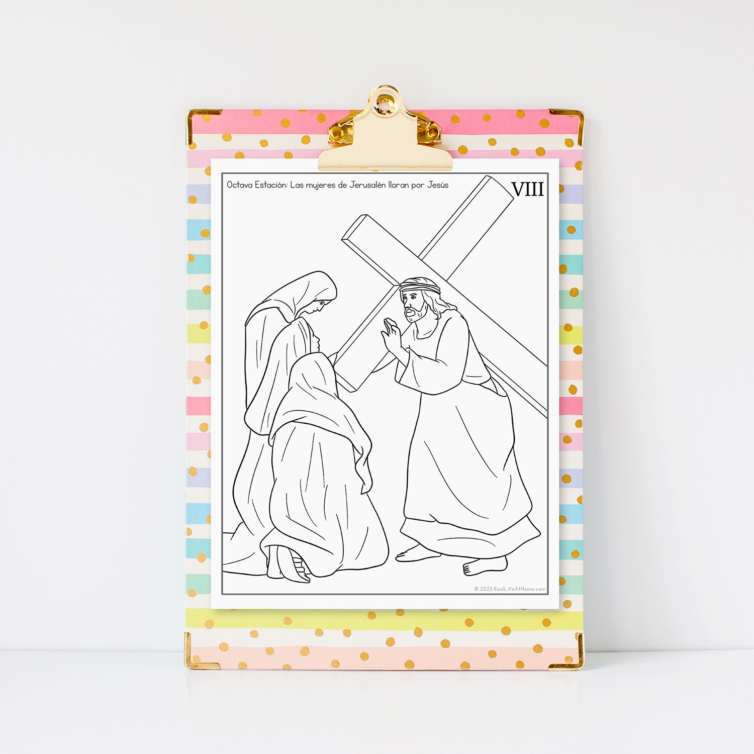Stations of the cross coloring pages in spanish for kids teens adults stations included