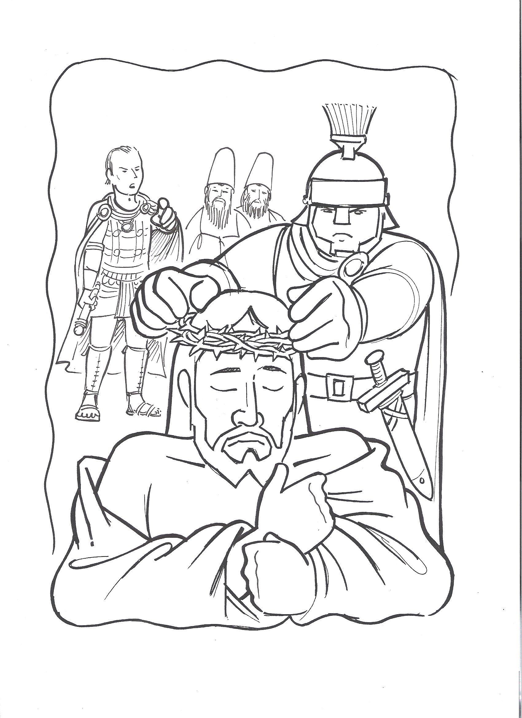 Jesus crowned with thorns coloring page jesus coloring pages bible coloring pages coloring pages