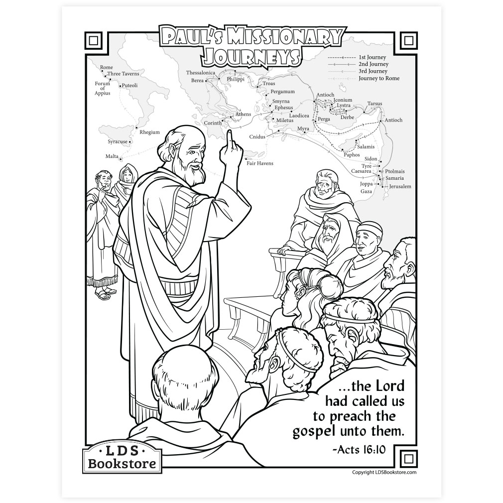 Pauls missionary journeys coloring page