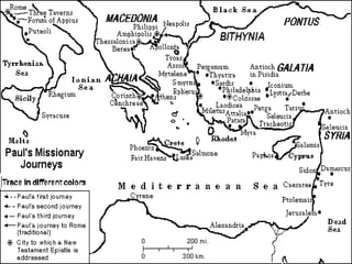 Mapa de los viajes misioneros de pablo para imprimir p