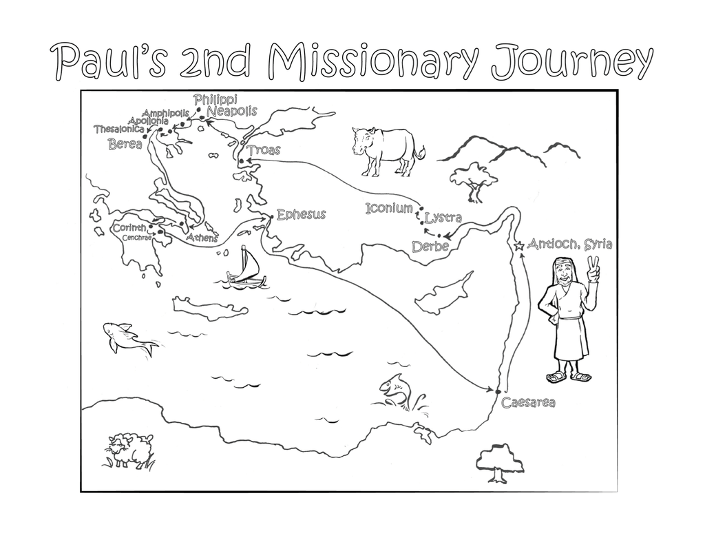 Pauls missionary journeys coloring pages