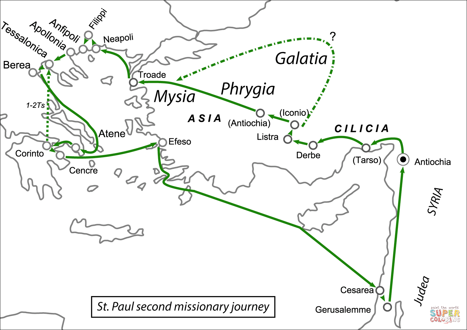 Dibujo de el segundo viaje misionero de san pablo para colorear dibujos para colorear imprimir gratis