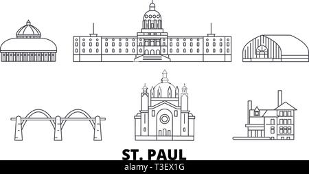 Los tados unidos san pablo la lãnea del horizonte de viaje los tados unidos san pablo quema ilustraciãn vectorial sãmbolo de la ciudad lugar turãsticos monumentos imagen vector de stock