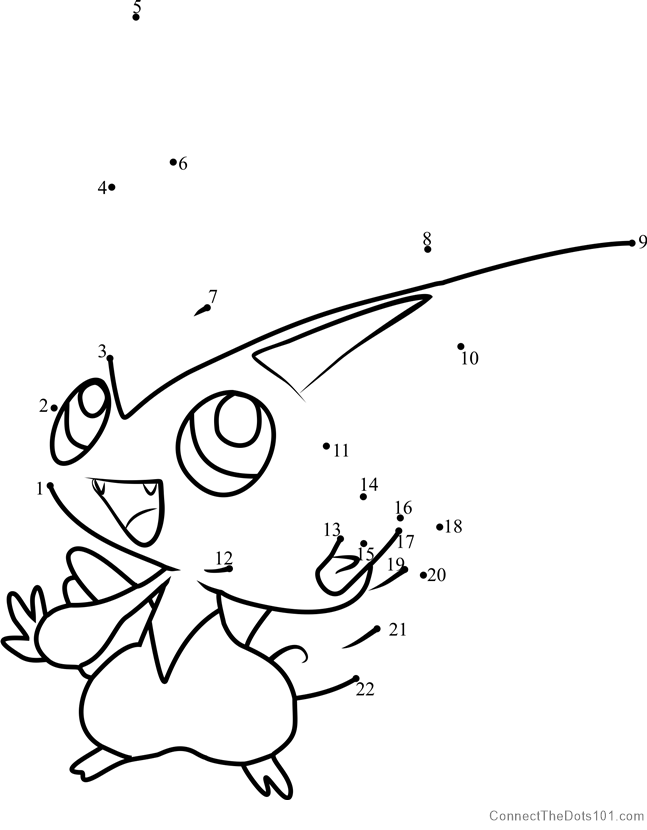 Pokemon victini dot to dot printable worksheet