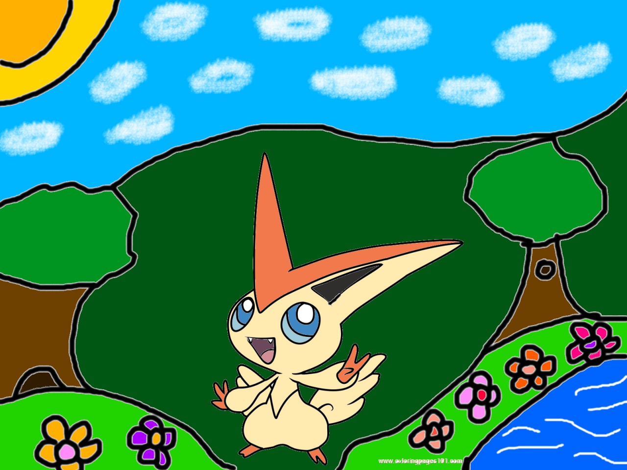 The legendary victini pokemon by romainbowen