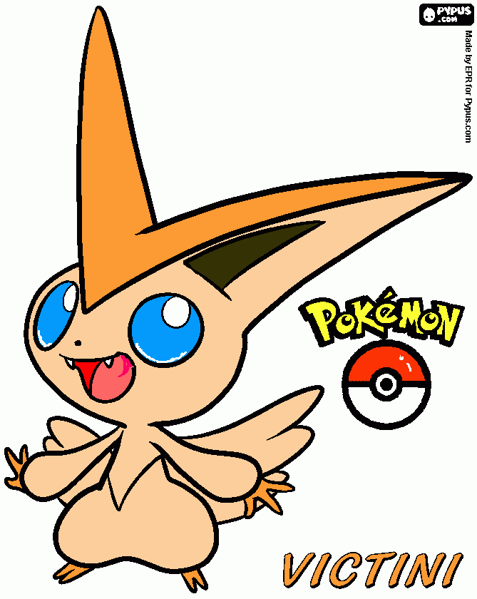 Victini coloring page printable victini