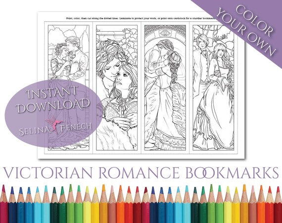 Bookmark victorian romance memorys wake coloring pagedigi stamp fantasy printable download by selina fenech