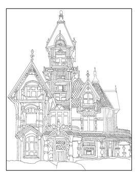 Coloring pages victorian houses by world of art tpt