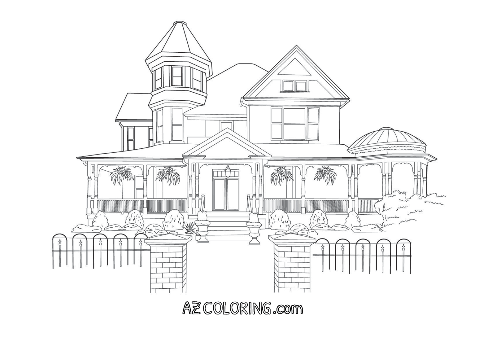 Victorian house coloring pages