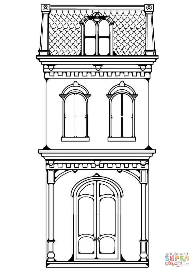 Victorian row house coloring page free printable coloring pages