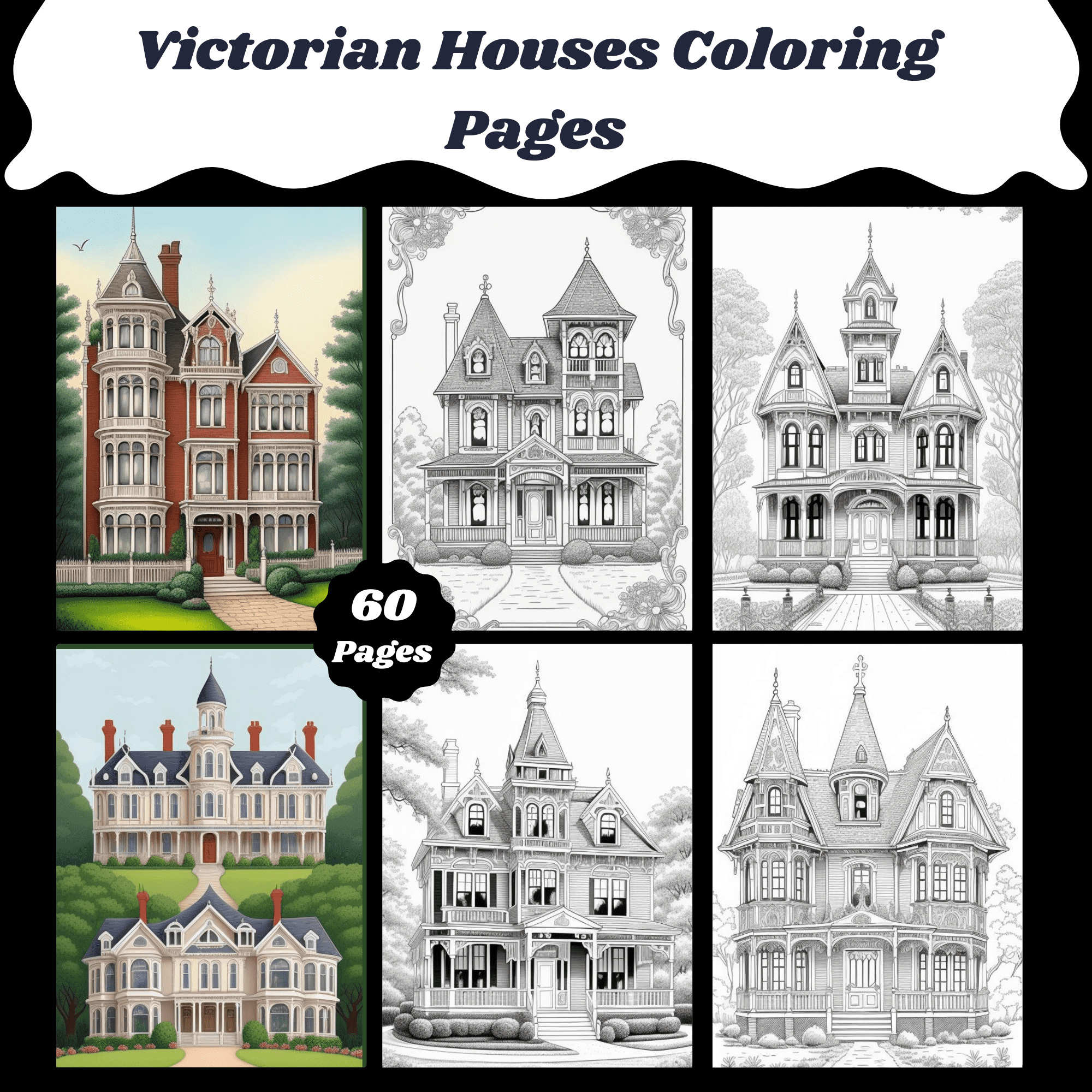 Victorian houses coloring pages made by teachers