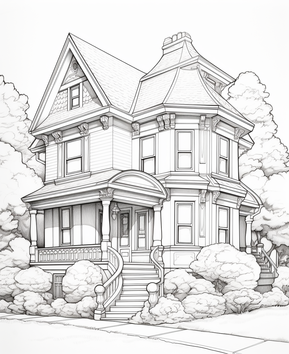 Houses coloring books for children coloring pages