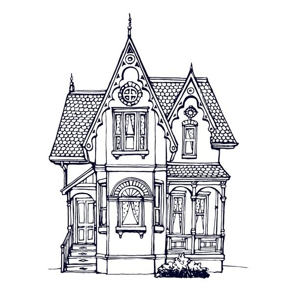 Drawing victorian house royalty